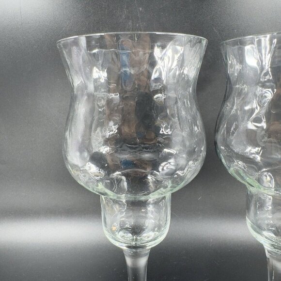 Vintage Venetian Clear Optic Tall Course Candle Holder Hurricane Votive Italy 2 - Picture 7 of 12